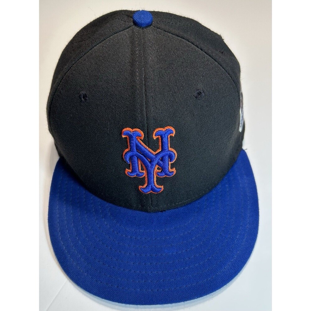 NY Mets Inaugural Season Fitted Baseball Hat New Era 59fifty Size 7 1/4 Black